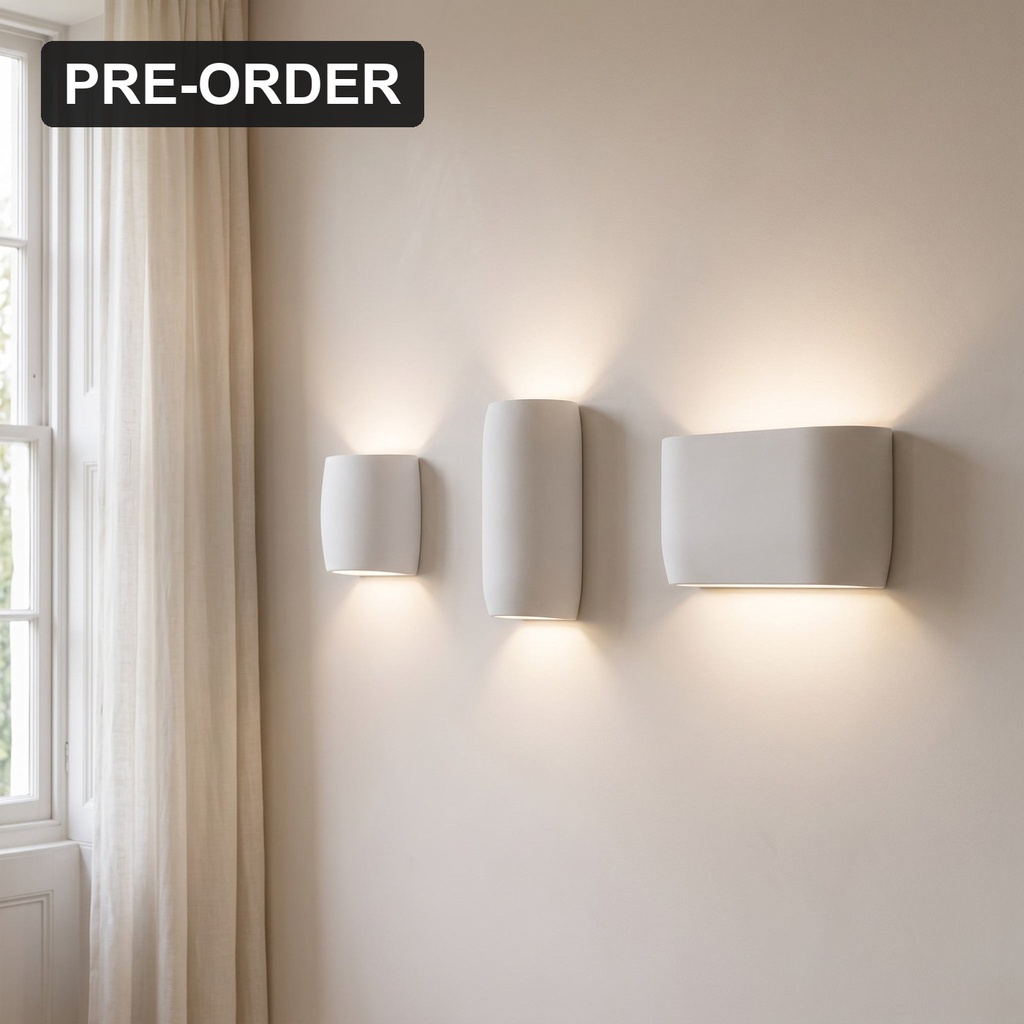 Lucca White Plaster Up/Down Wall Light - Lifestyle 2