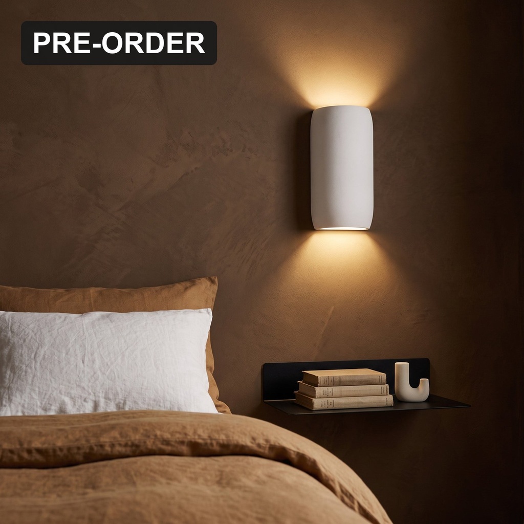 Lago White Plaster Up/Down Wall Light - Lifestyle 1