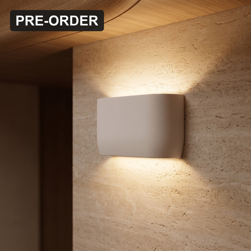 Lino White Plaster Up/Down Wall Light - Lifestyle 1