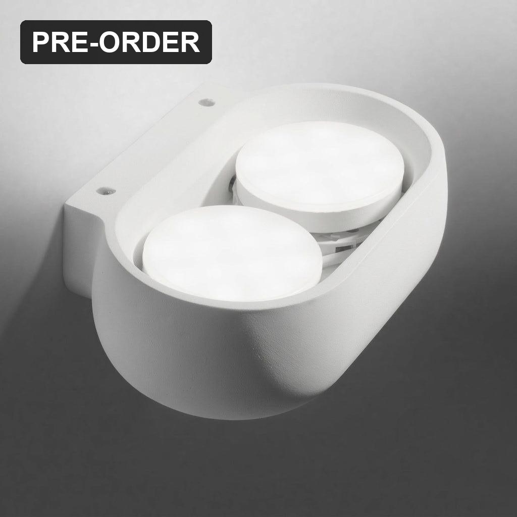 Zen White Plaster Double Wall Light 20w CCT Dimmable - Lifestyle 2