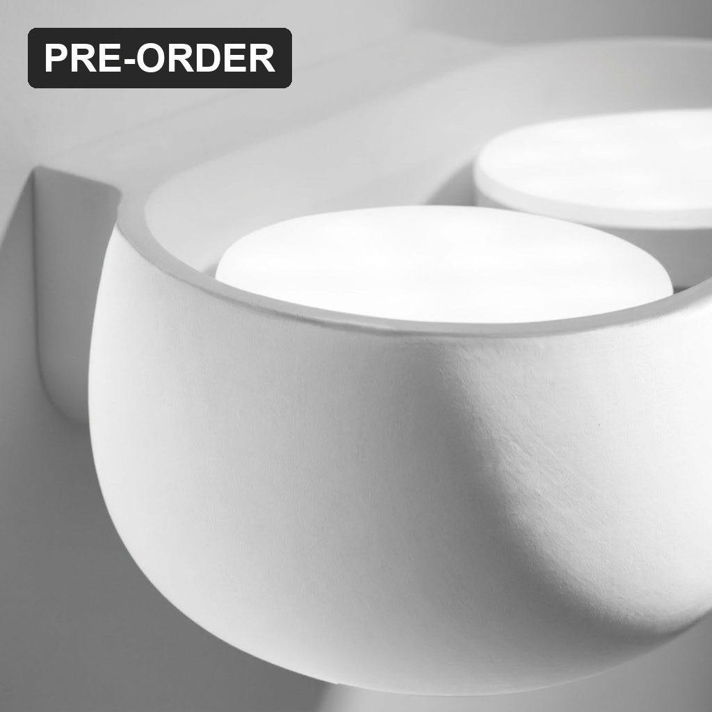 Zen White Plaster Double Wall Light 20w CCT Dimmable - Lifestyle 3