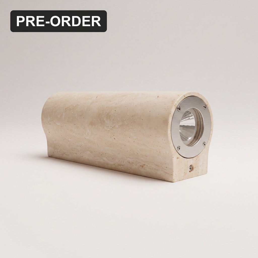 Marmo Travertine Up/Down Outdoor Wall Light - Lifestyle 2