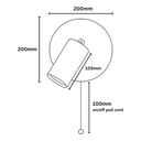 Brim Natural Travertine Indoor Wall Light - Dimension Drawing