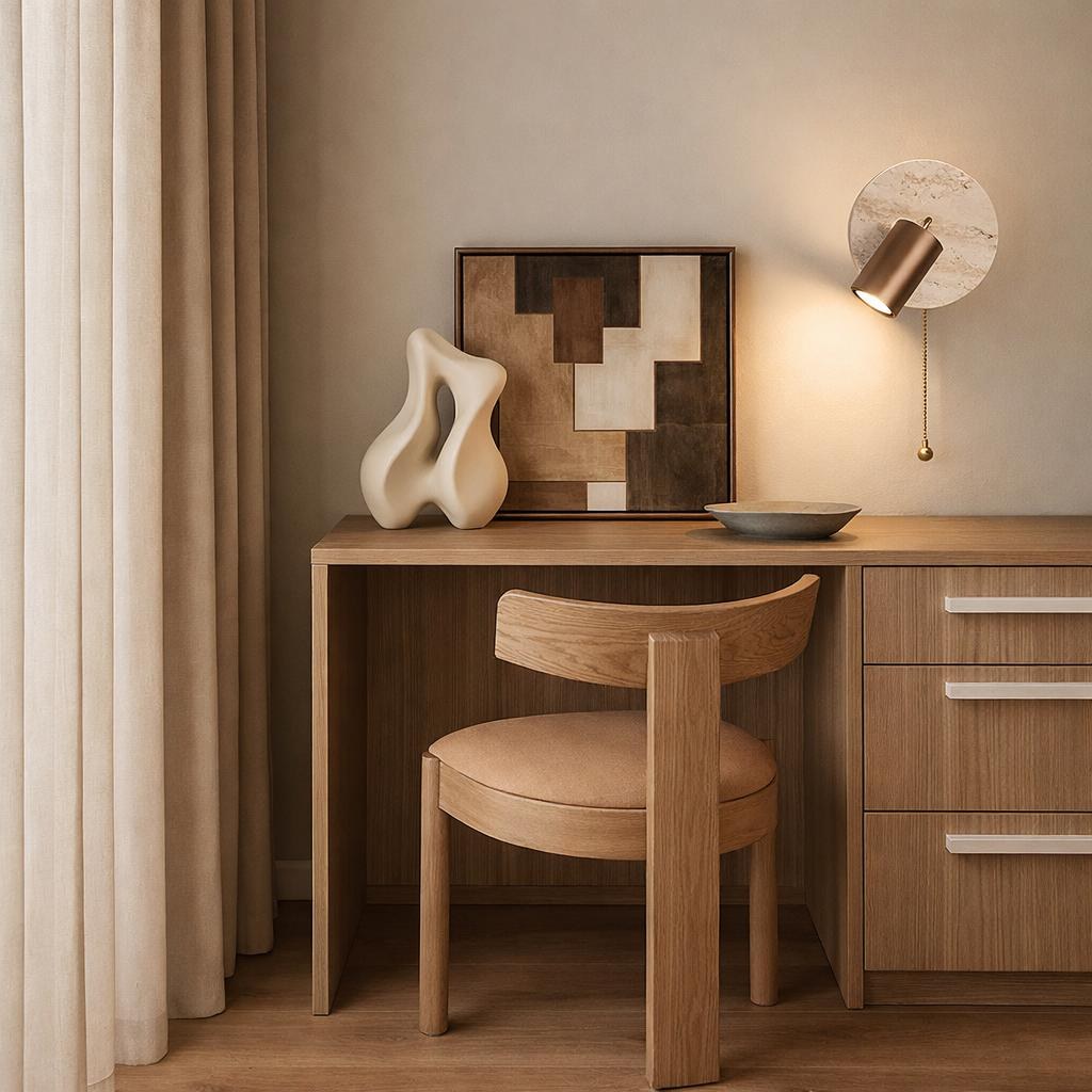 Brim Natural Travertine Indoor Wall Light - Lifestyle 1