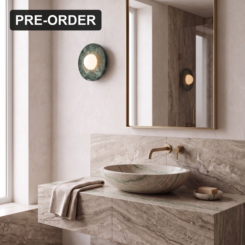 Brina Verde Guatemala Marble Wall Sconce - Lifestyle 3