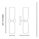 Noren Alabaster Wall Sconce - Dimension Drawing