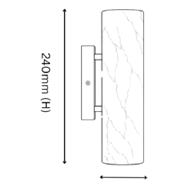 Lova Calacatta Marble Wall Sconce - Dimension Drawing
