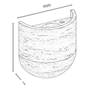 Wisp Curved Travertine Indoor Wall Light - Dimension Drawing