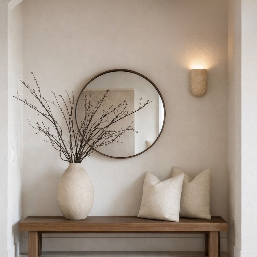 Wisp Curved Travertine Indoor Wall Light - Lifestyle 5
