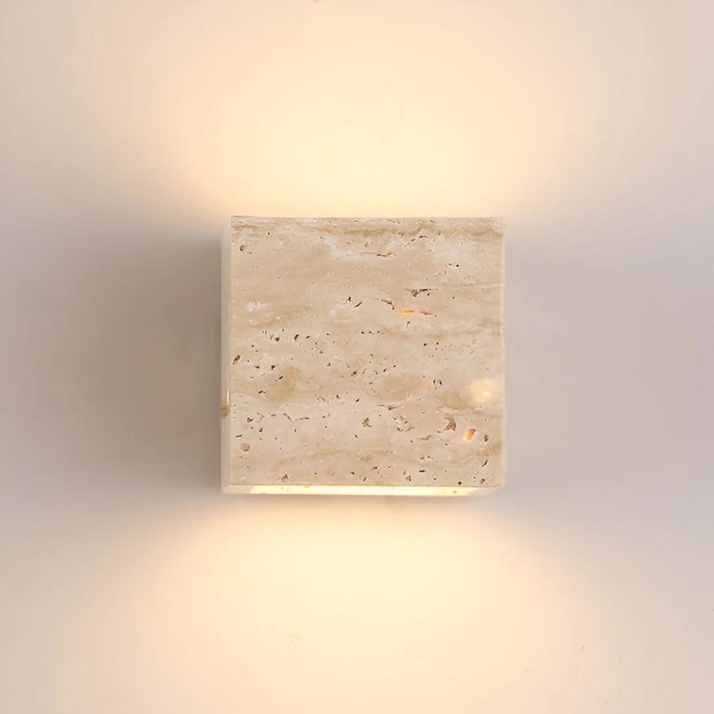 Wisp Cube Travertine Up/Down Wall Light - Lifestyle 3