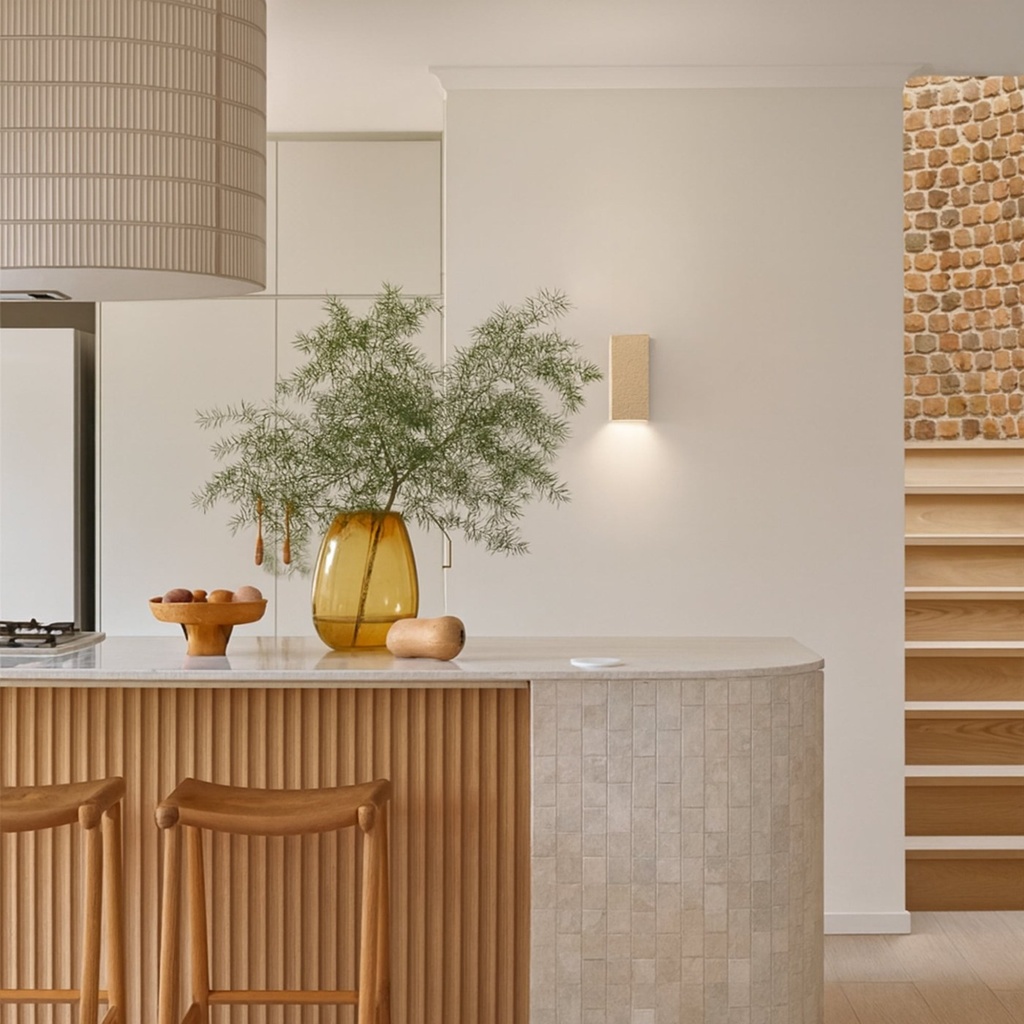 Nest Square Natural Stone Indoor Wall Light - Lifestyle 1