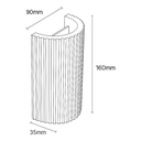 Shore Ribbed Natural Travertine Up/Down Wall Light - Dimension Drawing