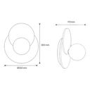 Lyra Natural Stone Wall Sconce - Dimension Drawing