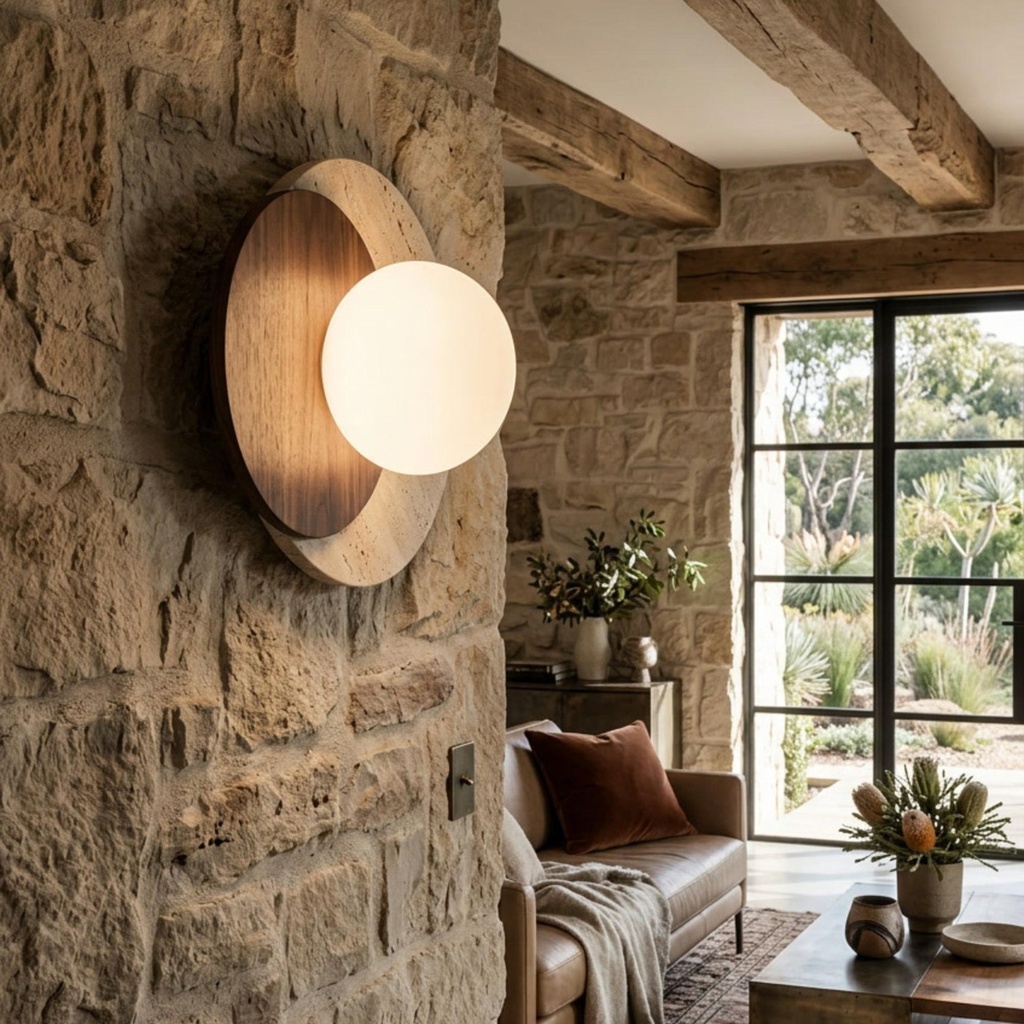 Lyra Natural Stone Wall Sconce - Lifestyle 3