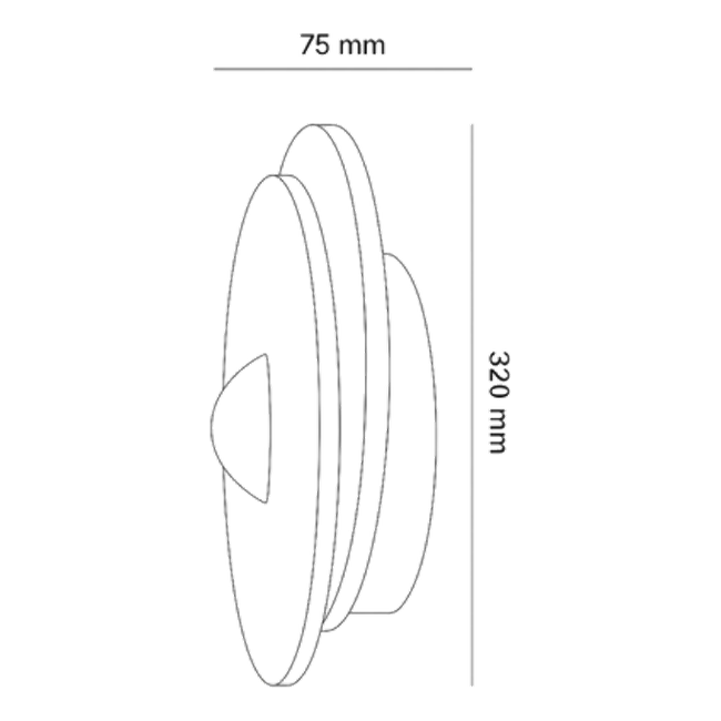 Orris Natural Travertine Wall Sconce - Dimension Drawing