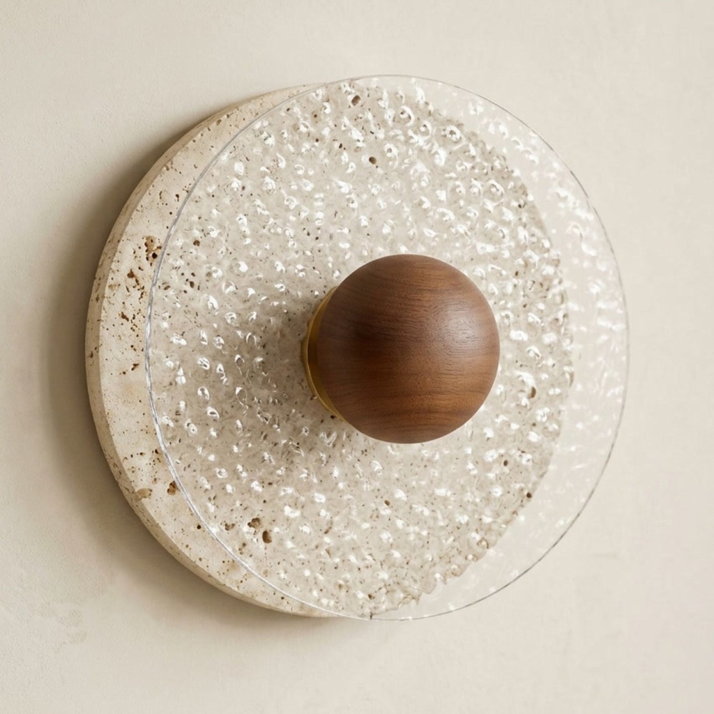 Orris Natural Travertine Wall Sconce - Lifestyle 2