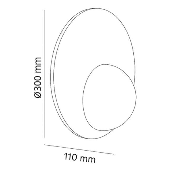 Maru Natural Travertine Wall Sconce - Dimension Drawing