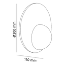 Maru Natural Travertine Wall Sconce - Dimension Drawing