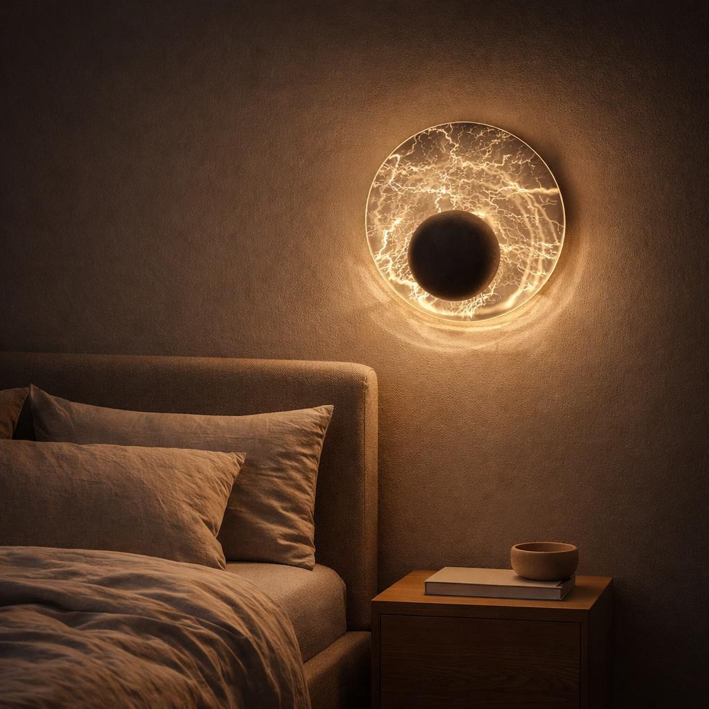 Maru Natural Travertine Wall Sconce - Lifestyle 3