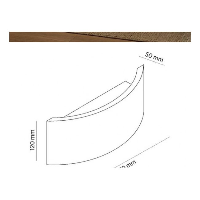 Pulse Natural Travertine Up/Down Wall Light - Dimension Drawing