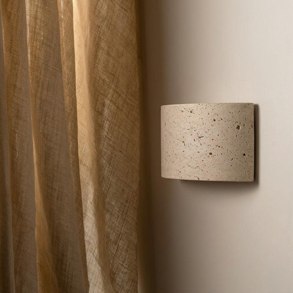 Pulse Natural Travertine Up/Down Wall Light - Lifestyle 1