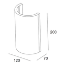 Eon Curved Plaster Indoor Wall Light - Dimension Drawing