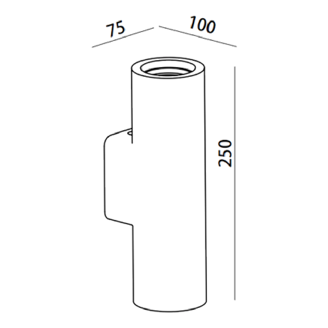 Eon Plaster Up/Down Wall Light - Dimension Drawing