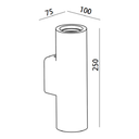 Eon Plaster Up/Down Wall Light - Dimension Drawing