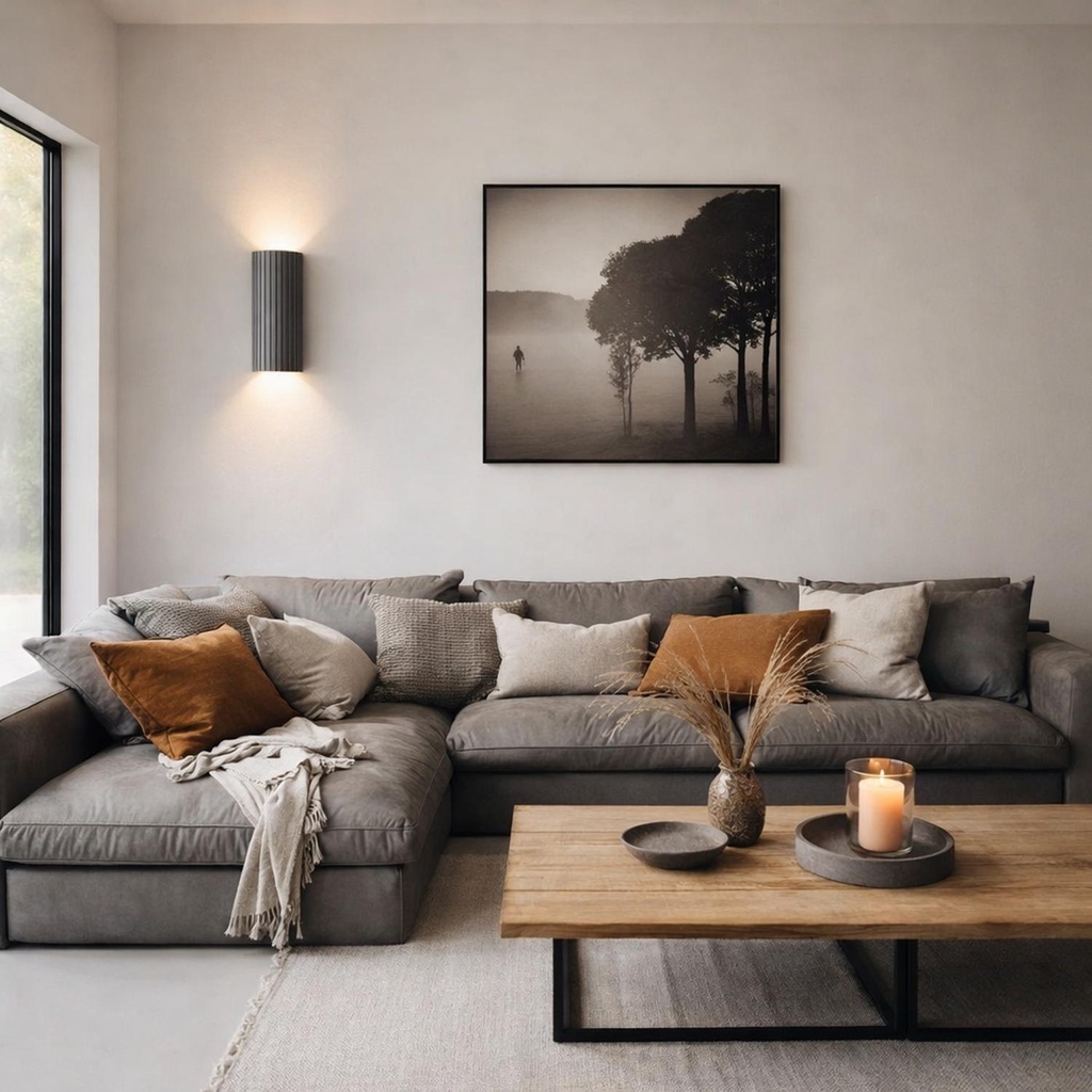 Terra Grey Concrete Up/Down Wall Light - Lifestyle 1