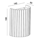 Molten Plaster Indoor Up/Down Wall Light - Dimension Drawing