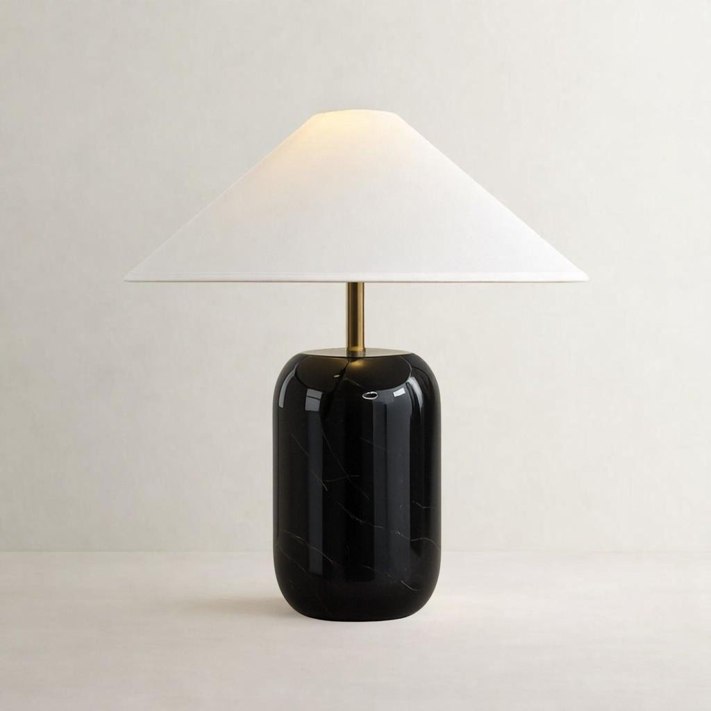 Petra Marble Table Lamp - Black