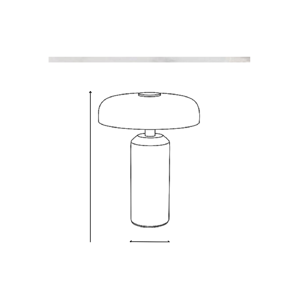 Avra Aubergine Marble Touch Table Lamp - Dimension Drawing