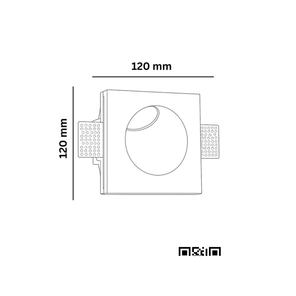 Drift Round Plaster GU10 Step Light - Dimension Drawing