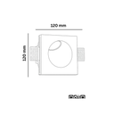 Drift Round Plaster GU10 Step Light - Dimension Drawing