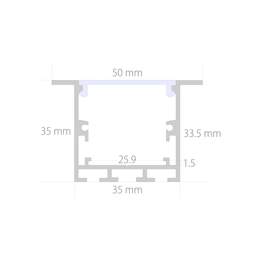 3535 Recessed Mounting Profile Dimensions