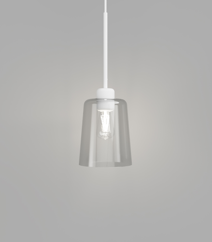 Parlour Lite Glass Pendant (White, Round/Round)