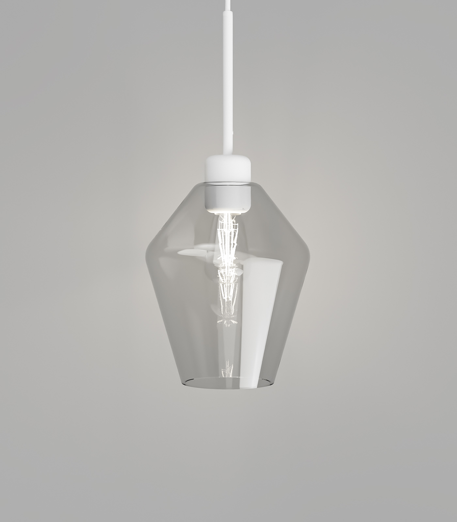 Parlour Lite Geo Pendant (White, Clear)