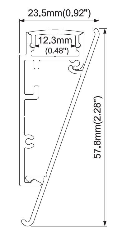 Profile: Surface Wall Mod - Aluminium Mounting Profile 2000mm