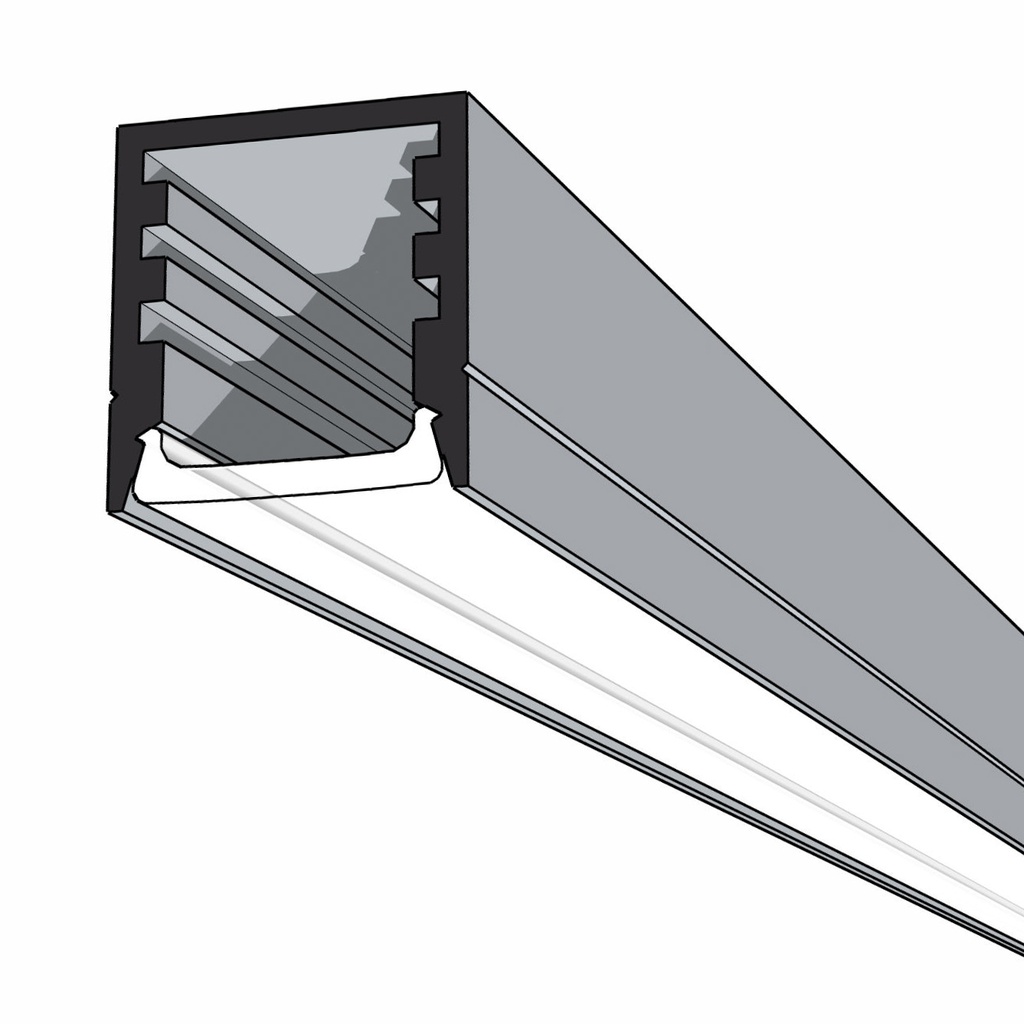 [P14X15-SUR-2000] Profile: Tall Surface Aluminium Mounting Profile 14x15x2000mm