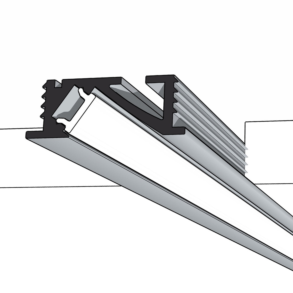 [P24X9-REC-2000] Profile: Slot Recess Aluminium Mounting Profile 21x9x2000mm