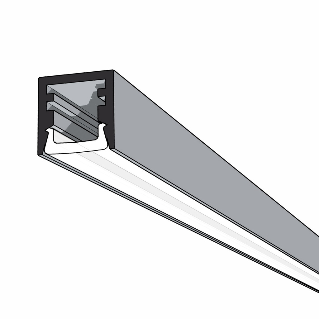 [P10SQR-SUR-2000] Profile: Mini Surface Aluminium Mounting Profile 10x10x2000mm