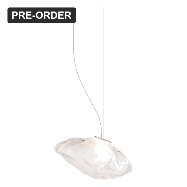 [NIM.31.BR-WEB] ORE Nimbus Hand Blown Glass Pendant Light (Clear Glass, Brass Canopy)