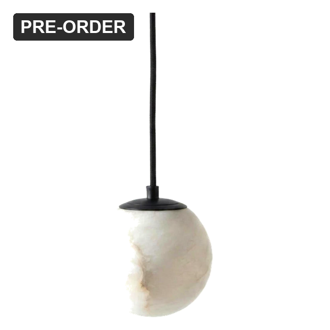 [VAR.27510.MB-WEB] ORE Varenna Alabaster Pendant Light (Black)