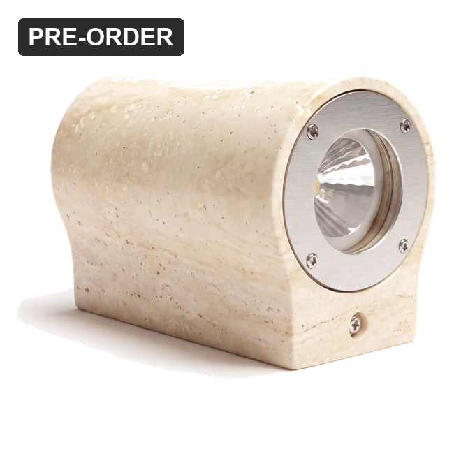 [MAR.21815.NT] ORE Marmo Travertine Fixed Down Outdoor Wall Light
