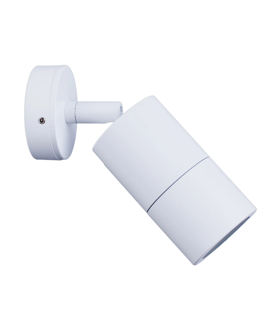 [PG1AWH] Exterior Single Adjustable Wall Pillar Spot Light GU10 IP65 (White)