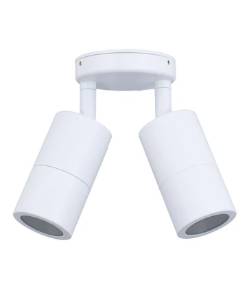 [PG2AWH] Exterior Double Adjustable Wall Pillar Spot (White)