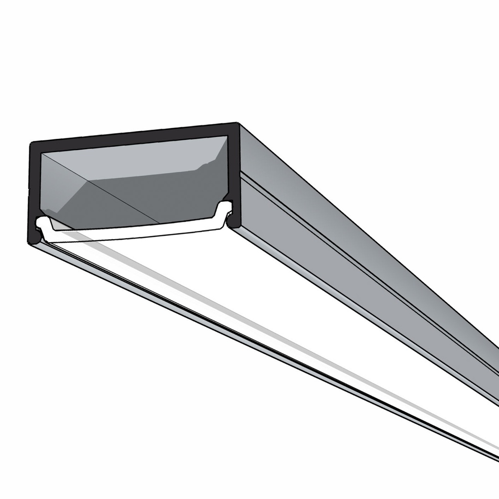 [P18X9-SUR-2000-A] Profile: Shallow Surface Aluminium Mounting Profile 18x9x2000mm (Clear Anodisation)