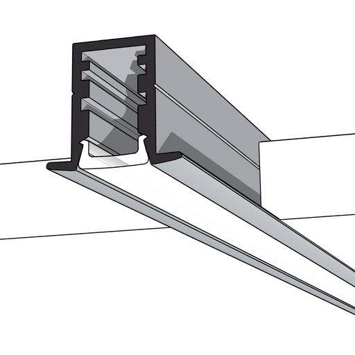 [P10X15-REC.2000] Mini Tall Recessed Aluminium Mounting Profile 10x15x2000mm