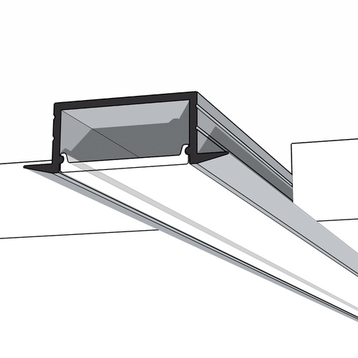 Shallow Recess Aluminium Mounting Profile 17x7x2000mm